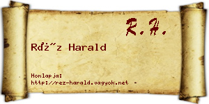Réz Harald névjegykártya